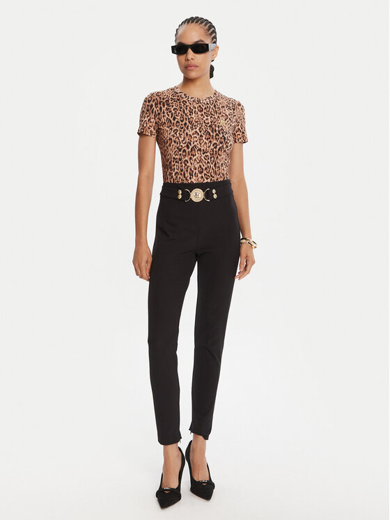 Just Cavalli Just Cavalli T-shirt 79PAHE07 CJ112 Smeđa Slim Fit