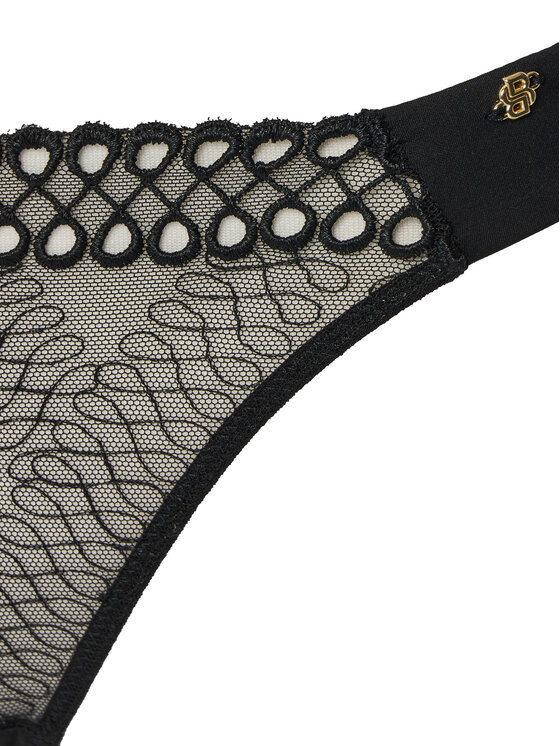 BOSS BOSS Kalhotky string Eyelet 50540420 Černá