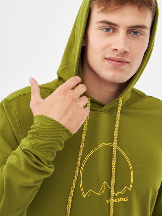 Viking Viking Pulóver Bamboo Panaka Hoodie Man 730/25/3888 Zöld Regular Fit