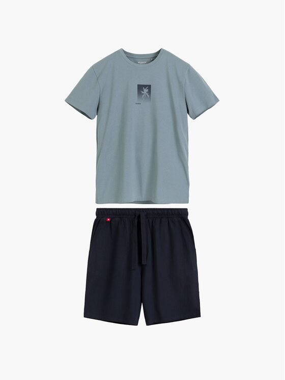 Atlantic Atlantic Piżama Palm Niebieski Regular Fit