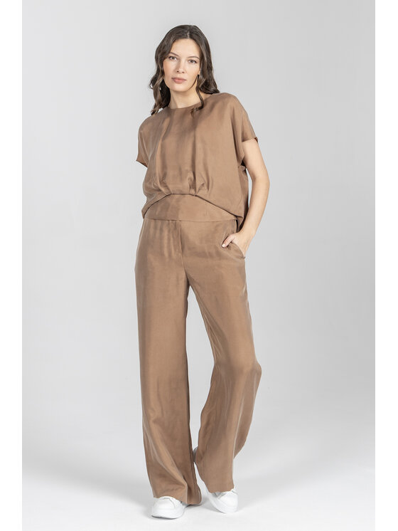 Deni Cler Milano Deni Cler Milano Spodnie materiałowe W-DC-5211-F2-B8-18-1 Brązowy Loose Leg