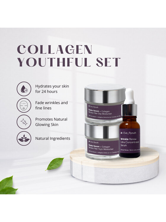 dr. Eve Ryouth dr. Eve Ryouth Jad Węża + Kolagen Na Dzień 50ml + Jad Węża + Kolagen Na 50ml + Odnowa Zmarszczek Ultra Serum 15ml Zestaw do pielęgnacji