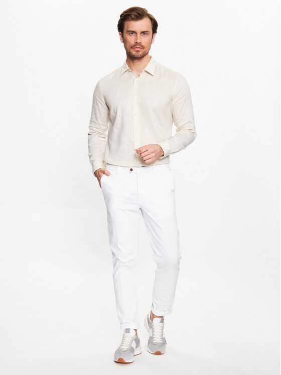 Camicia 50490352 Bianco Slim Fit