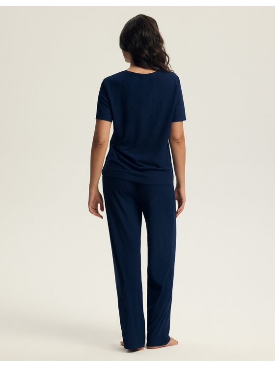 Esotiq Esotiq Piżama 43806 Granatowy Regular Fit