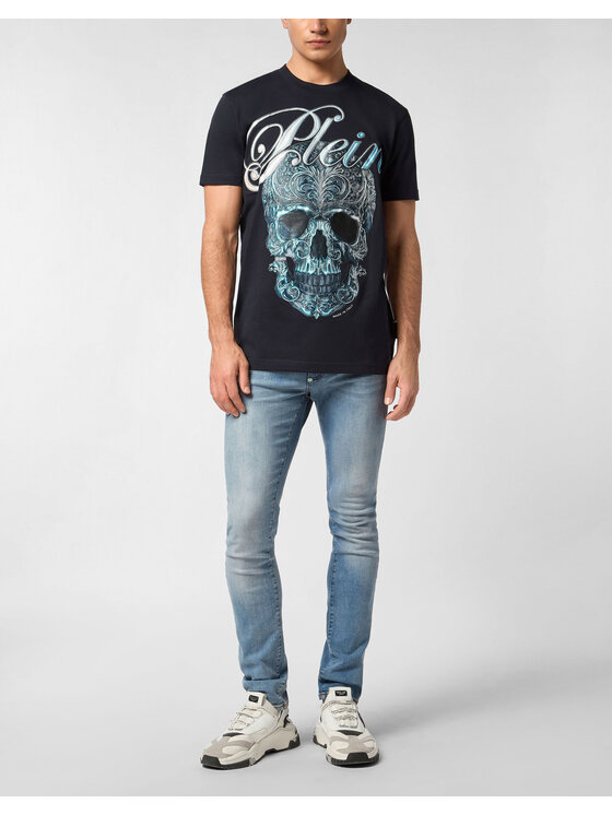 PHILIPP PLEIN PHILIPP PLEIN Tričko 27143 Tmavomodrá Regular Fit