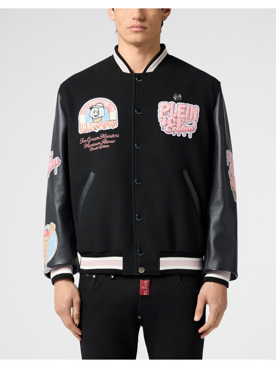 PHILIPP PLEIN PHILIPP PLEIN Kurtka bomber 30588 Czarny Regular Fit