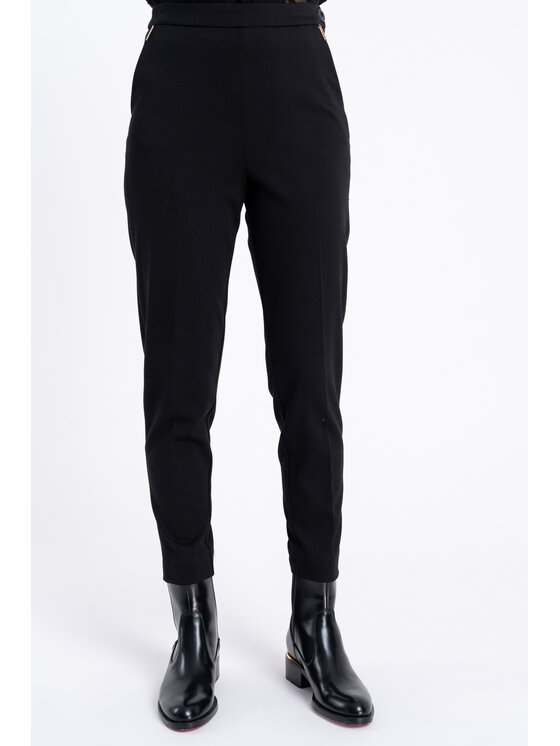 CLICK CLICK Kalhoty z materiálu 30-453 Černá Tapered Fit