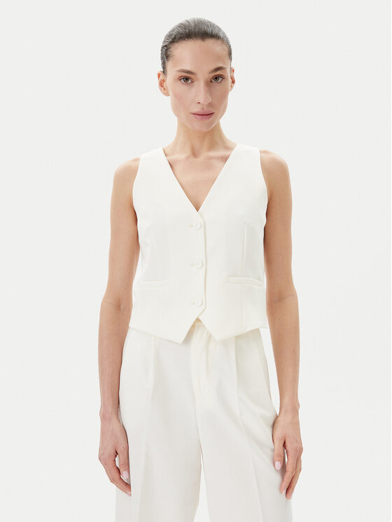Rinascimento Rinascimento Vestă elegantă CFC0123672003 Écru Regular Fit