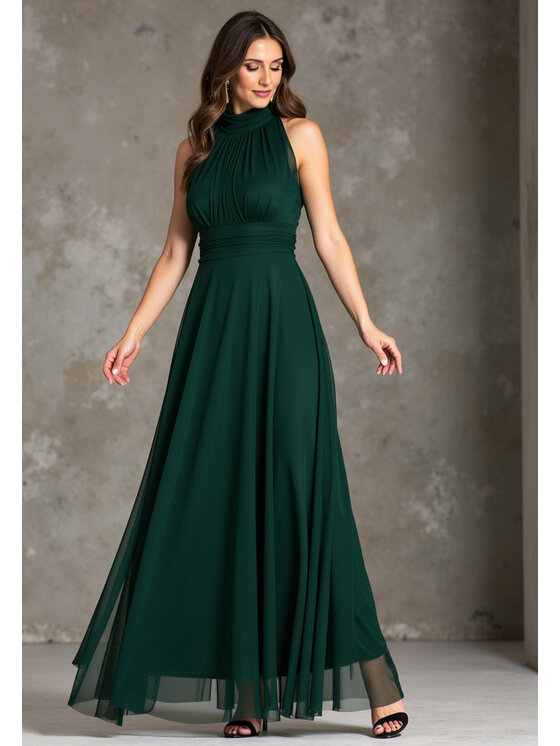 FIGL FIGL Abito da sera M1173 Verde Flared Fit