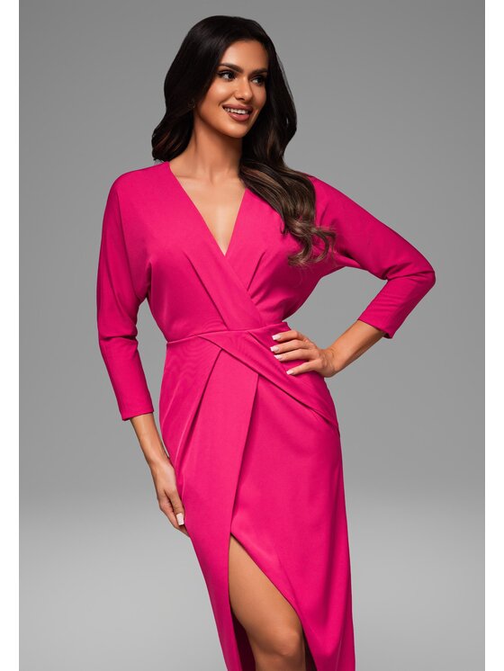 Ombre Ombre Sukienka wieczorowa LA-OM-DLR093 Różowy Regular Fit