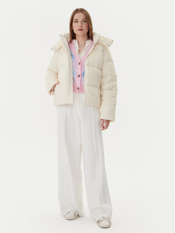 Lacoste Lacoste Pernata jakna BF3262 Écru Relaxed Fit