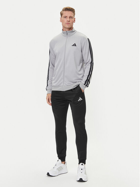 adidas adidas Tepláková souprava Basic 3-Stripes JI8876 Šedá Regular Fit