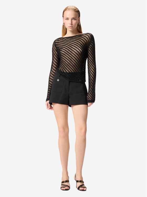PINKO PINKO Sweter POLIESTERE 55% VISCOSA 45% Czarny Slim Fit