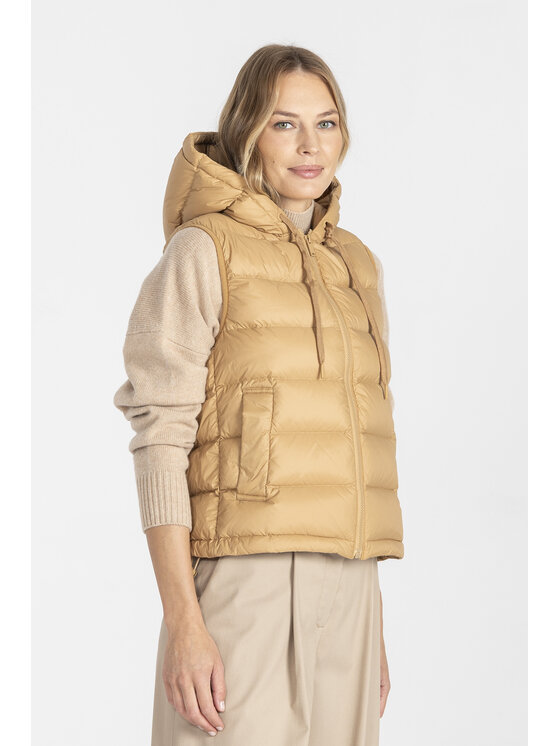 Deni Cler Milano Deni Cler Milano Bezrękawnik T-DC-9064-E5-40-13-1 Beżowy Regular Fit