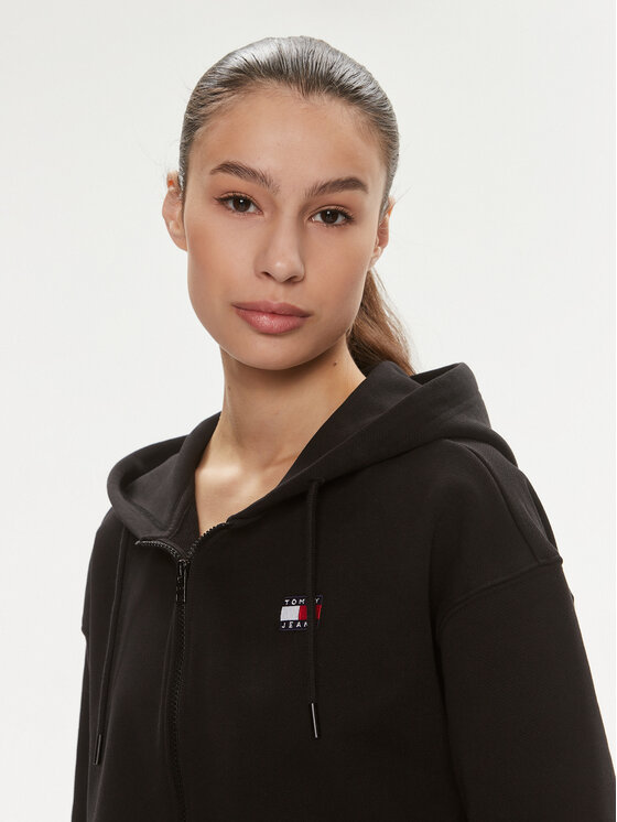 Tommy Jeans Tommy Jeans Majica dugih rukava Badge DW0DW17955 Crna Relaxed Fit