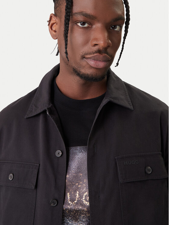 HUGO HUGO Сорочка Epoldo 50545383 Чорний Oversize