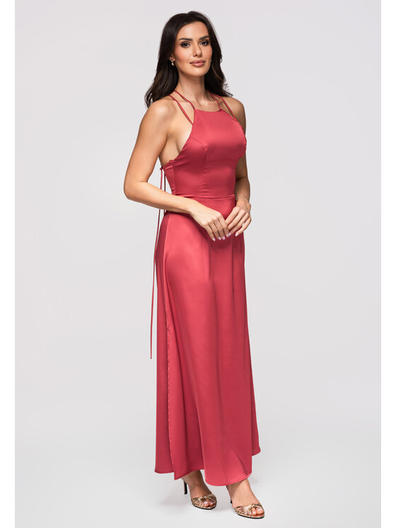 Ombre Ombre Sukienka wieczorowa LA-OM-DLR366 Różowy Slim Fit