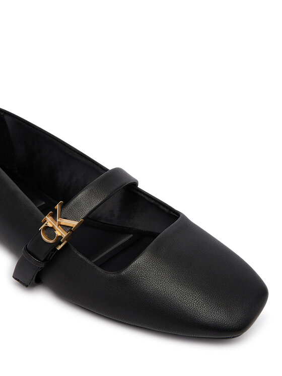 Calvin Klein Calvin Klein Baleriny Squared Ballerina Mj Lth Mg Hdw HW0HW03430 Czarny