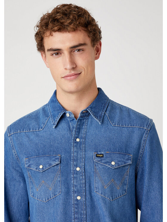 Wrangler Wrangler Koszula 27MW Niebieski Regular Fit