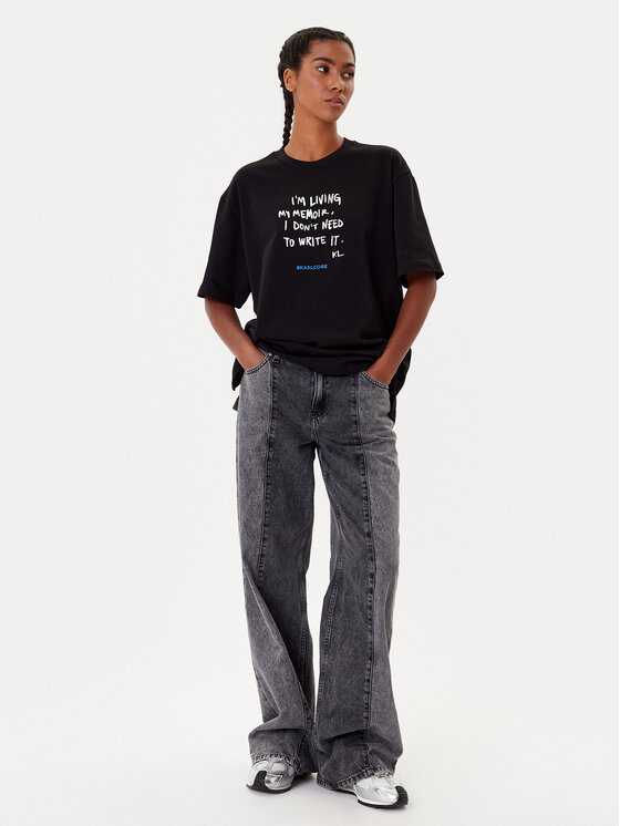 Karl Lagerfeld Jeans Karl Lagerfeld Jeans Póló A4W17009 Fekete Relaxed Fit