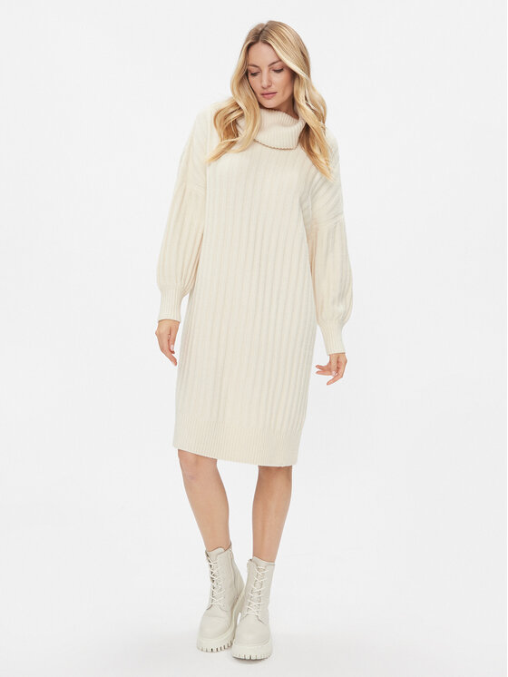 Tom Tailor Tom Tailor Плетена рокля 1040038 Бежов Regular Fit