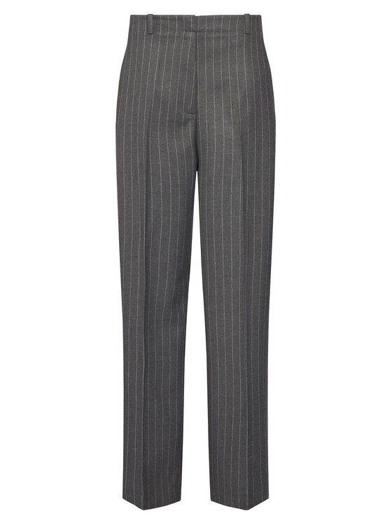 Tommy Hilfiger Tommy Hilfiger Bavlnené nohavice WW0WW47550 Sivá Wide Leg