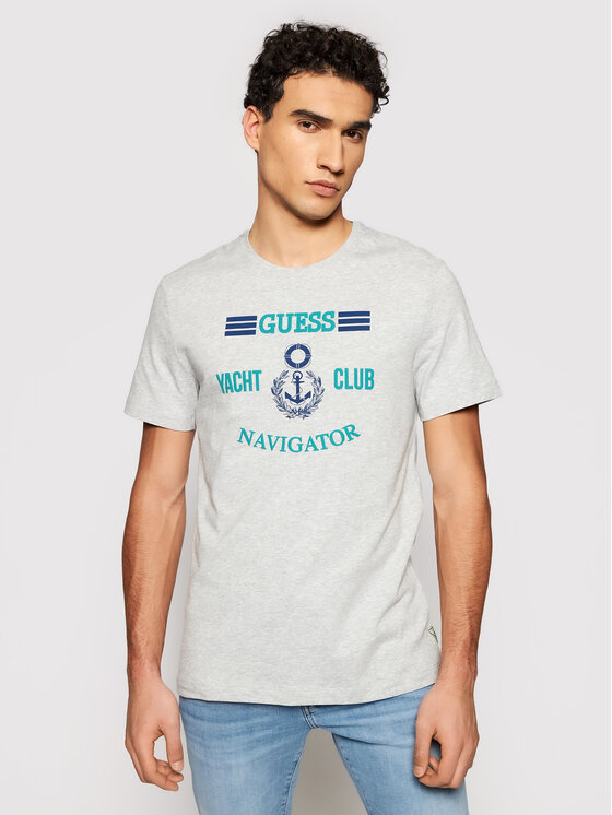 Guess Guess T-Shirt M92I33 J1300 Γκρι Super Slim Fit