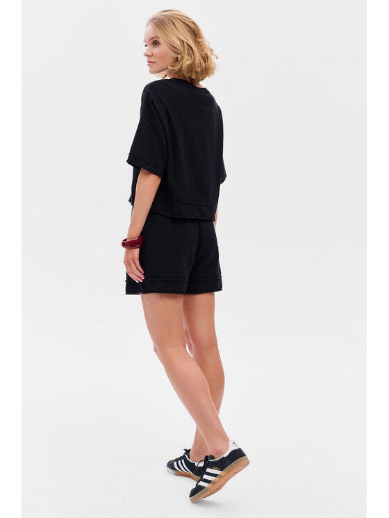 blue shadow blue shadow Bluzka Klaymi Czarny Regular Fit