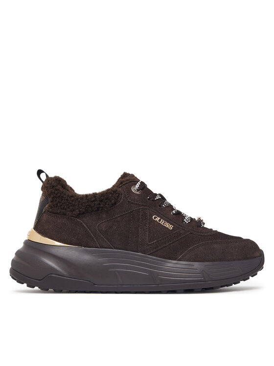 Guess Guess Sneakersy FLFFA2 LEA12 Tmavě hnědá