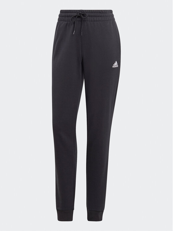 adidas adidas Spodnie dresowe Essentials Linear French Terry Cuffed Joggers IC6868 Czarny Slim Fit