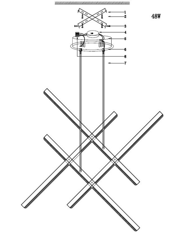 MIAhome MIAhome Lampa wisząca CRISS CROSS LED złota 78 cm Złoty