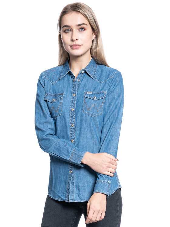 Wrangler Wrangler Camicia LS DENIM SHIRT Blu Regular Fit