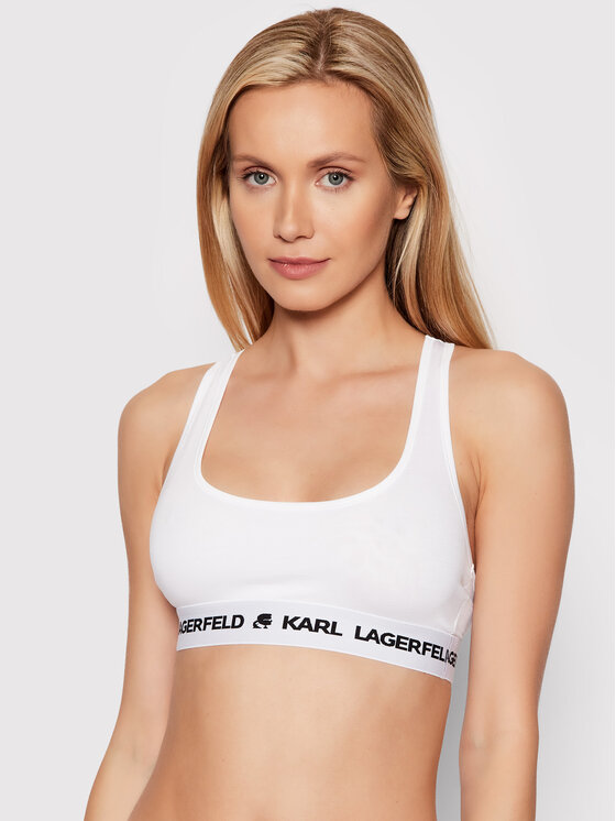 karl lagerfeld soutien-gorge top logo 211w2102 blanc