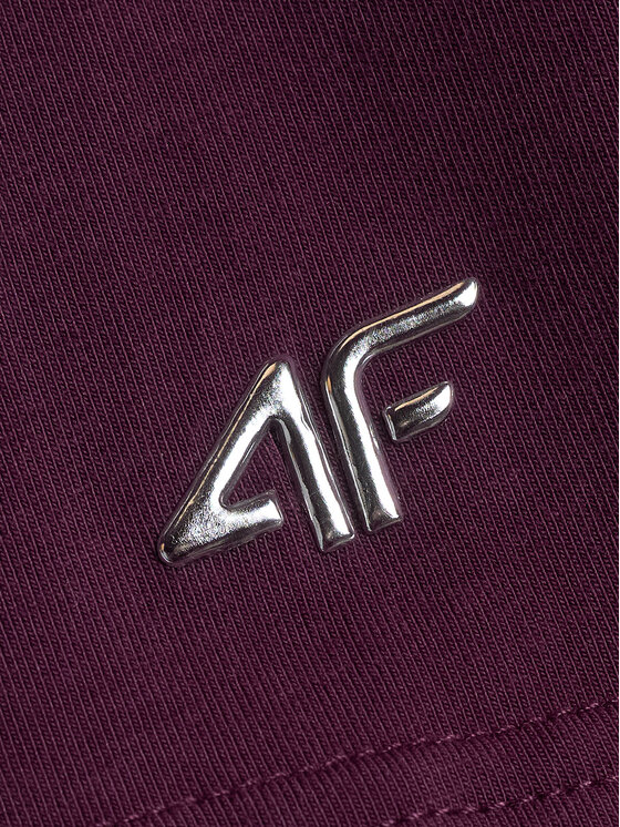 4F 4F T-Shirt BASIC+ Fioletowy Regular Fit