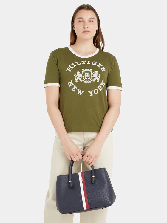 Tommy Hilfiger Handtasche Th Emblem Satchel Corp AW0AW15286 
