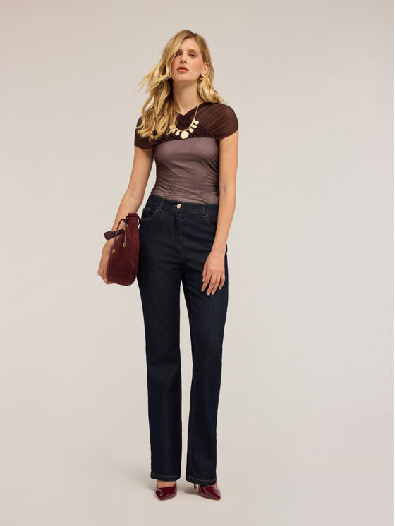 Motivi Motivi T-shirt G013W003475N022 Marrone Slim Fit