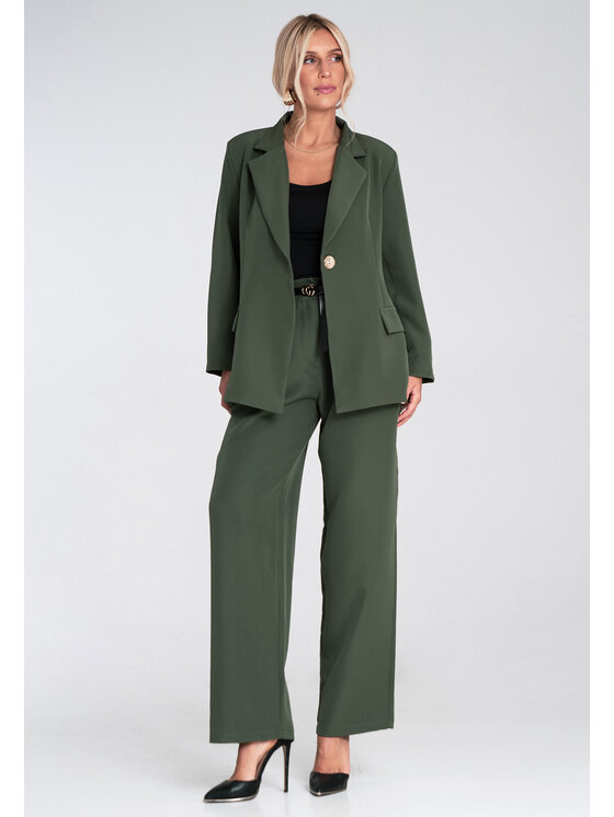FIGL FIGL Komplet sako a látkové kalhoty M1248 Zelená Regular Fit