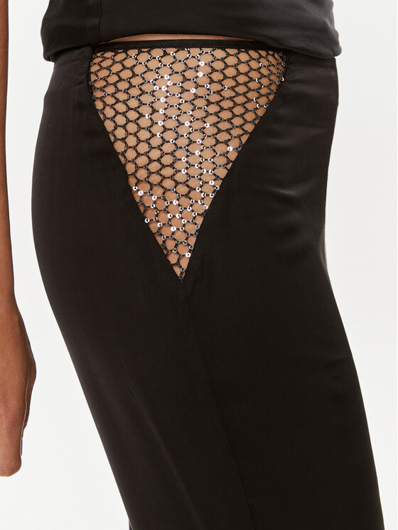 ROTATE ROTATE Riidest püksid Malou 112538100 Must Slim Fit