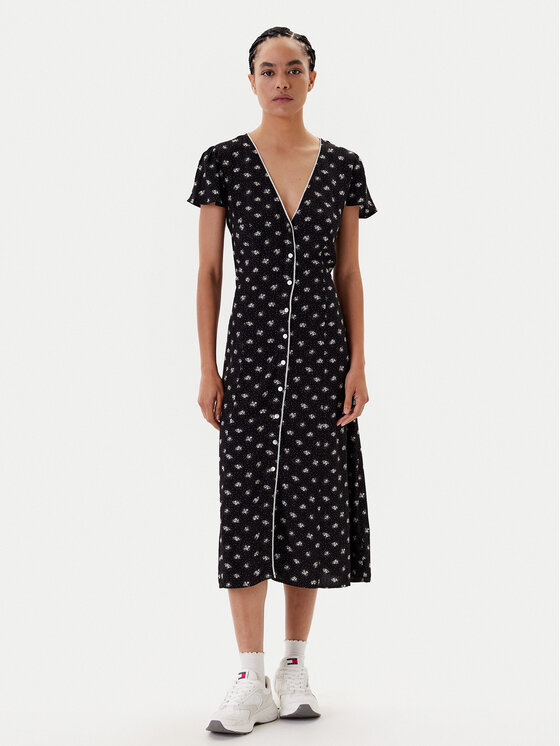 Tommy Jeans Tommy Jeans Igapäevane kleit DW0DW20884 Must Regular Fit