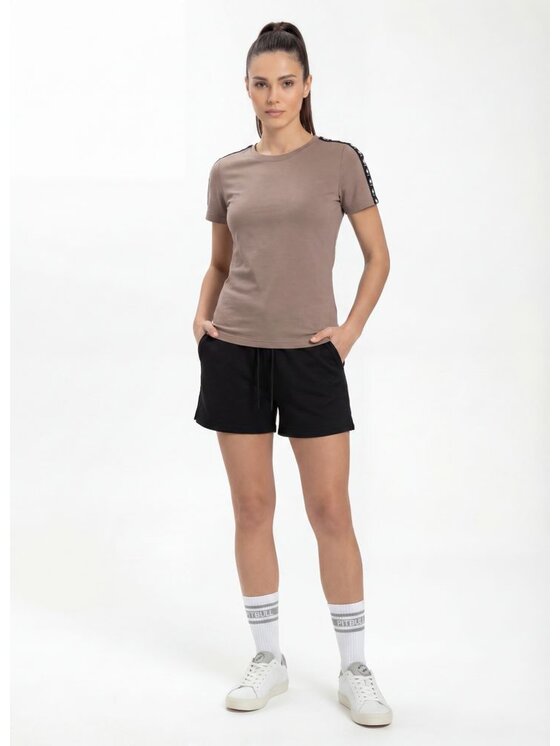 PITBULL PITBULL T-Shirt TAPE NUGGET Brązowy Regular Fit