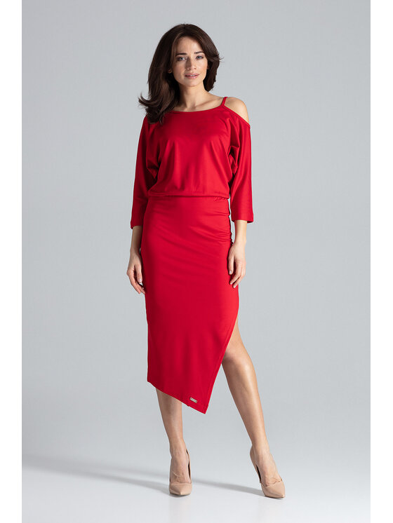 Lenitif Lenitif Vestito K479 Rosso Regular Fit
