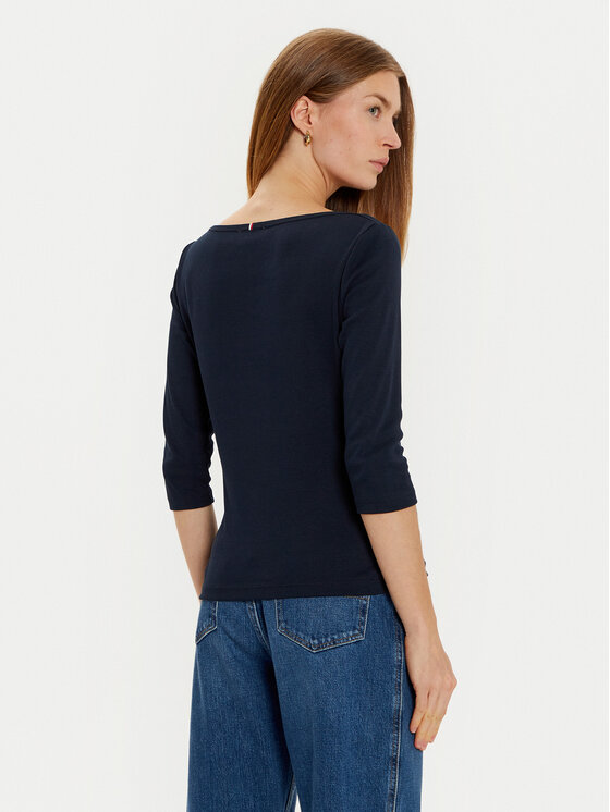 Tommy Hilfiger Tommy Hilfiger Blúzka New Cody WW0WW40589 Tmavomodrá Slim Fit