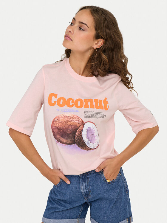 ONLY ONLY Тишърт Phoebe 15351369 Розов Regular Fit