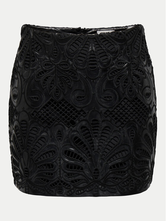 ONLY ONLY Dirbtinės odos sijonas Sima 15332330 Juoda Slim Fit