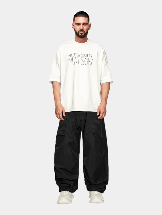 MADE BY SOCIETY MADE BY SOCIETY Spodnie materiałowe EMBER - P17772 Czarny Basic Fit