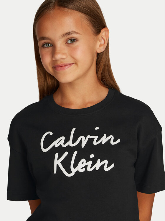 Calvin Klein Jeans Calvin Klein Jeans Marškinėliai Script Logo IG0IG02864 Juoda Boxy Fit
