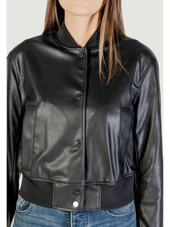 Armani Exchange Armani Exchange Giacca di pelle BLOUSON JACKET Nero Casual Fit