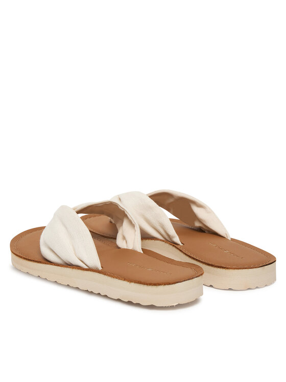 Tommy Hilfiger Tommy Hilfiger Infradito Th Ltr Footbed Summer Sandal FW0FW09194 Écru