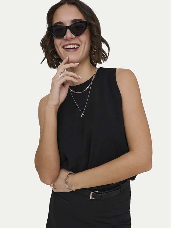 ONLY ONLY Топ Aris 15364287 Чорний Loose Fit