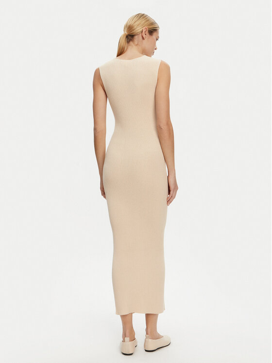 Kontatto Kontatto Rochie tricotată 3M0512C Bej Regular Fit